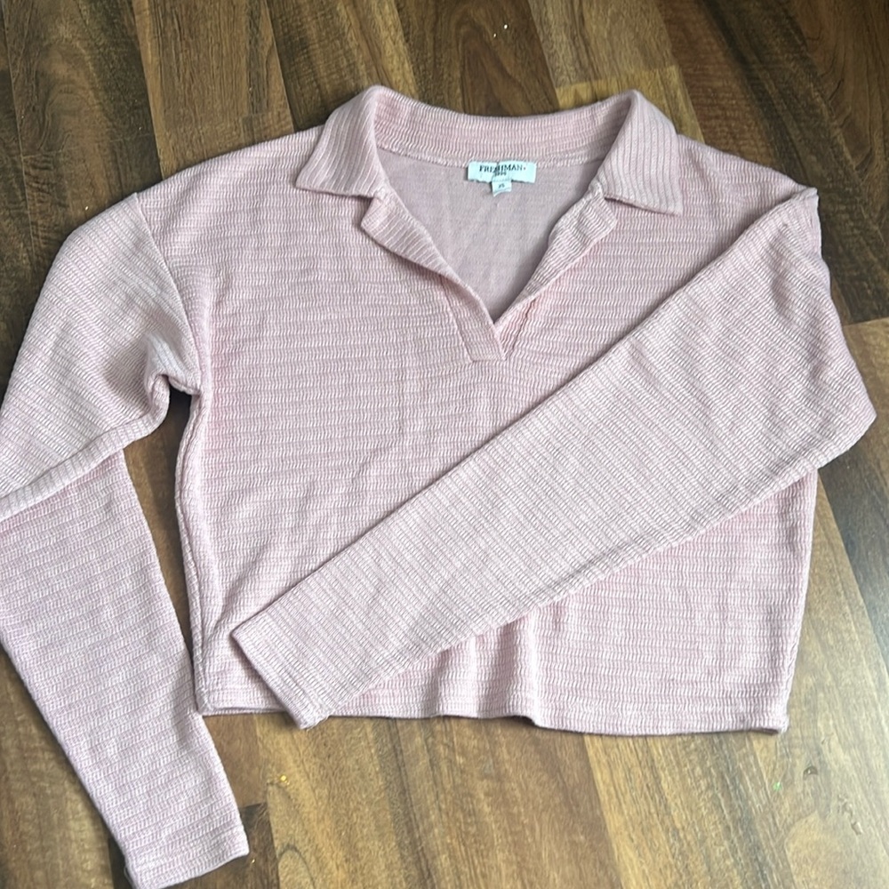 Pink xs thin sweater hip cropped